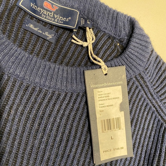 Vineyard Vines Offshore On The Go Crewneck Sweater Faded Indigo - Picture 4 of 5